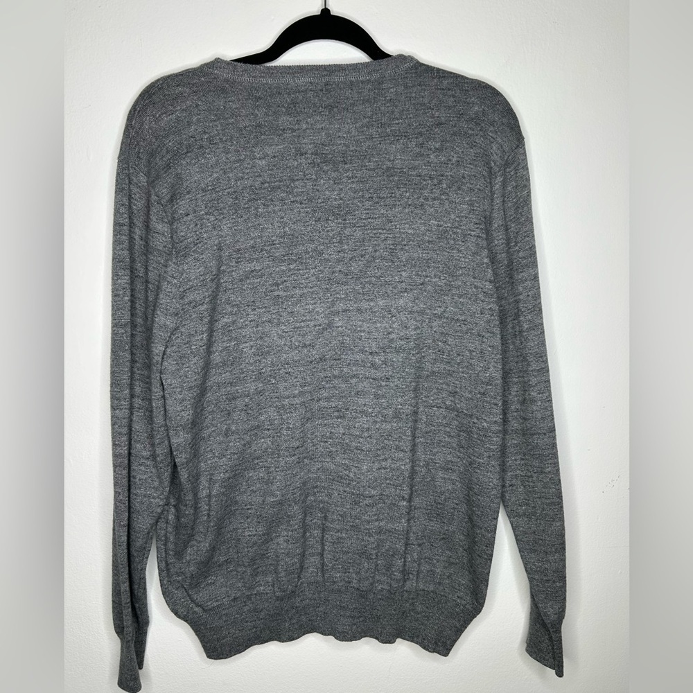 J.Crew Men's Cotton Sweater Large Crew Neck Sweater Gray Melange - Picture 5 of 5